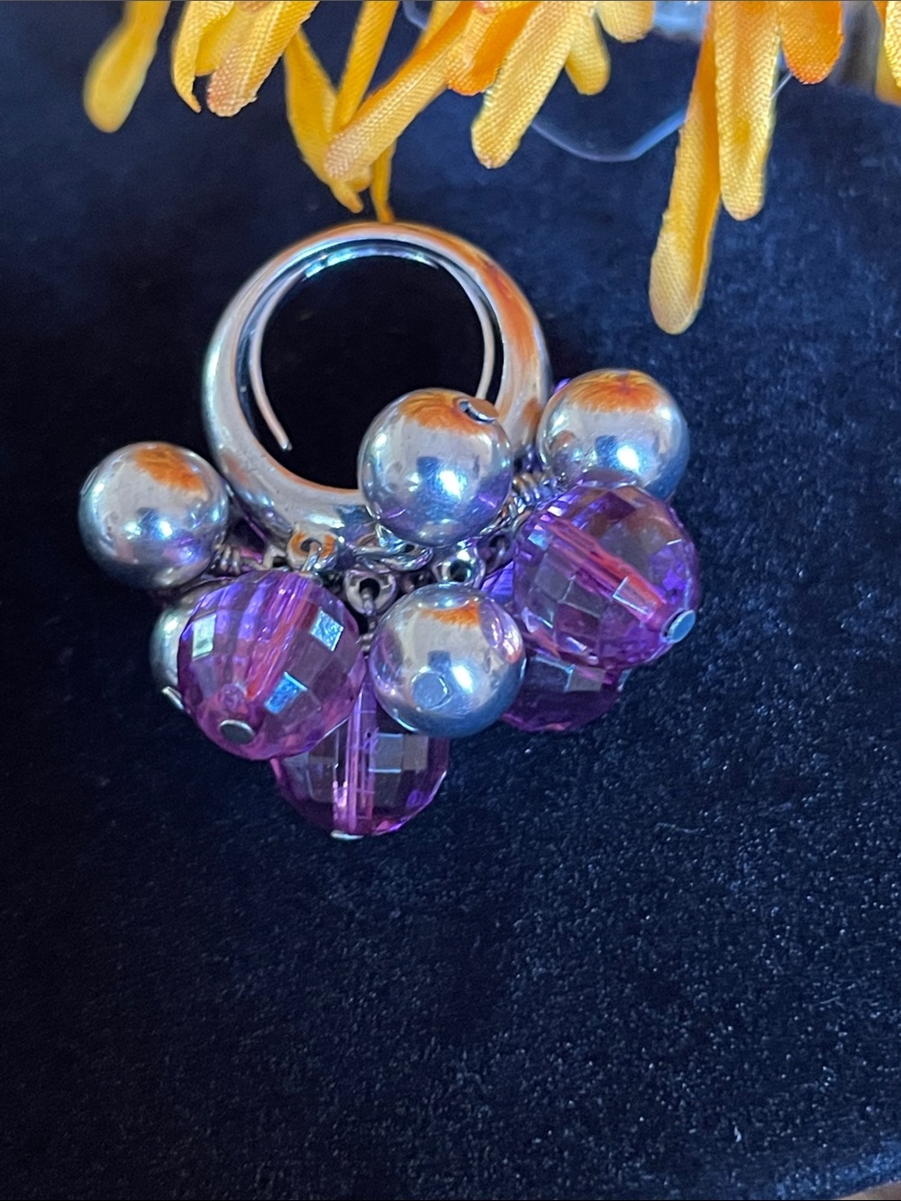 kate spade Silver Ring with Purple Faceted Beads